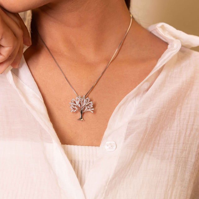 Adya White Kalpavraksh Brooch cum Pendant
