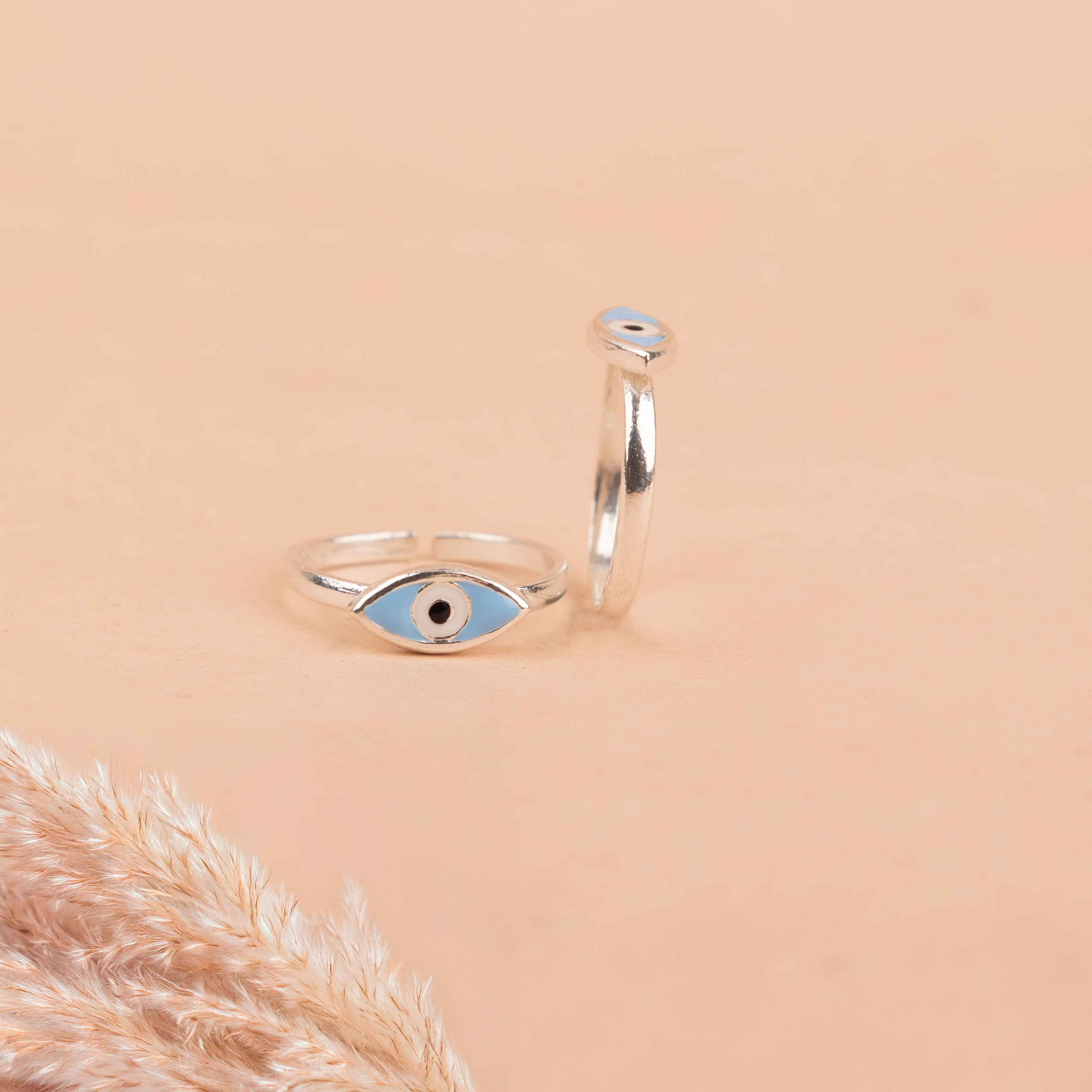 Adya Blue Nazar Toe Ring Cum Midi Ring