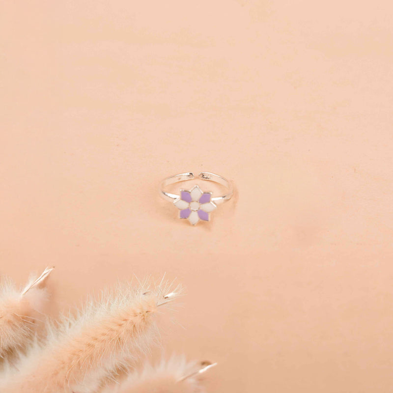 Adya Purple Bloom Midi Ring