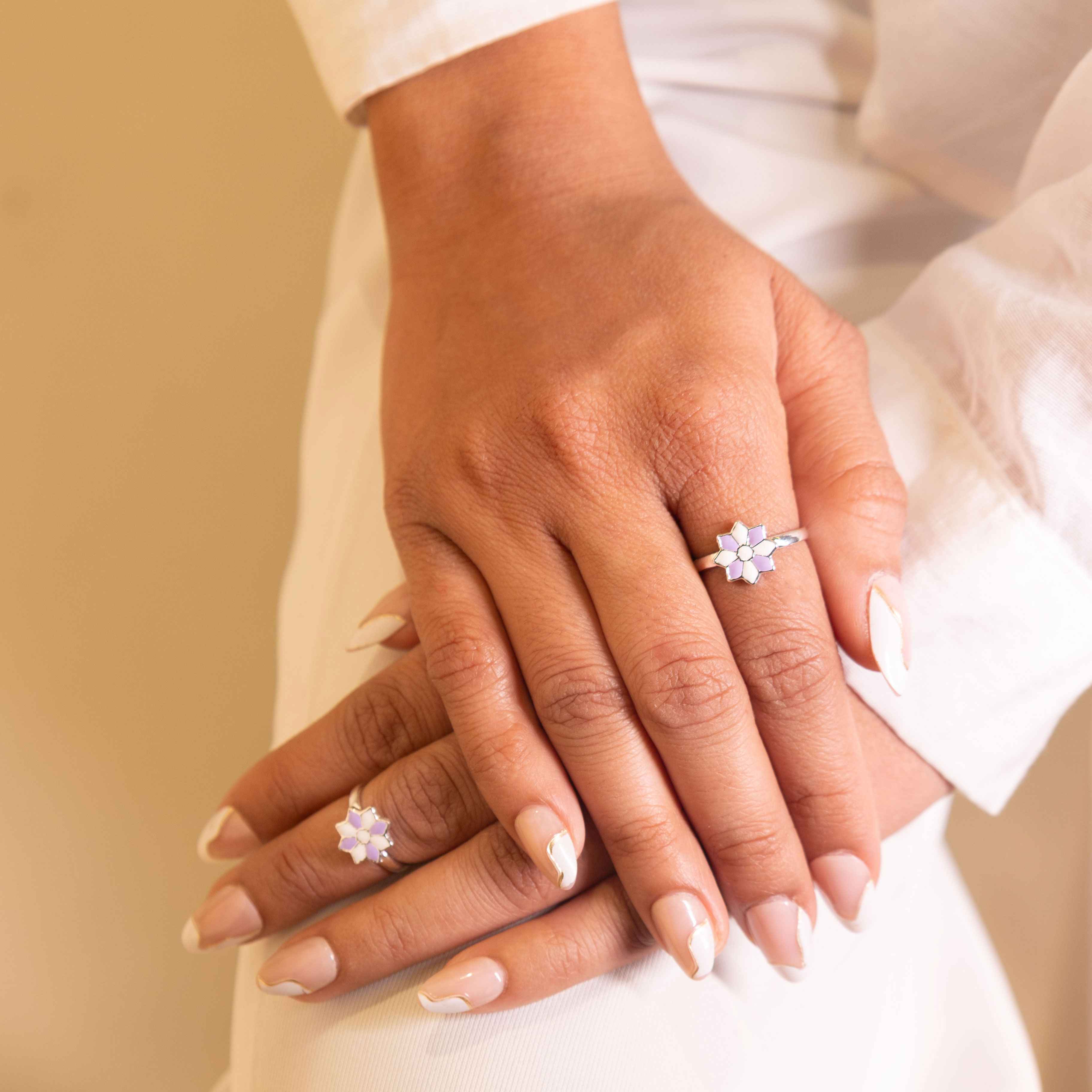 Adya Purple Bloom Toe Ring cum Midi Ring