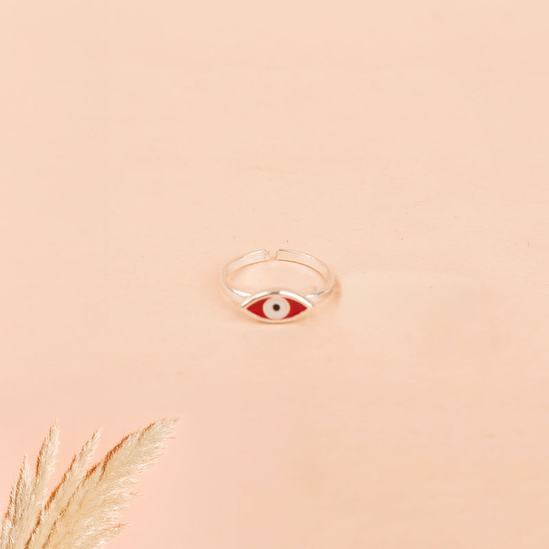 Adya Red Nazar Midi Ring