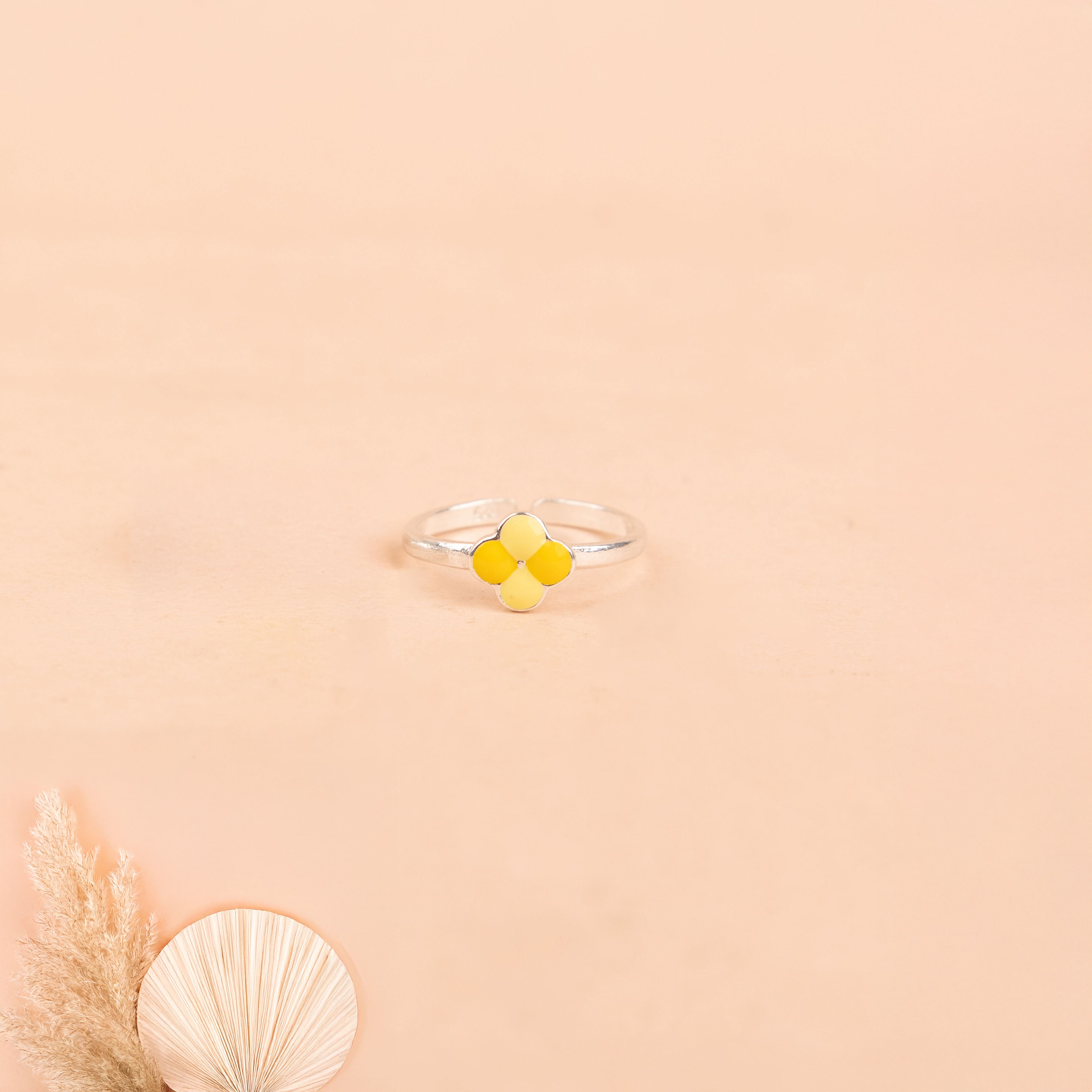 Adya Yellow Blossom Bud Midi Ring