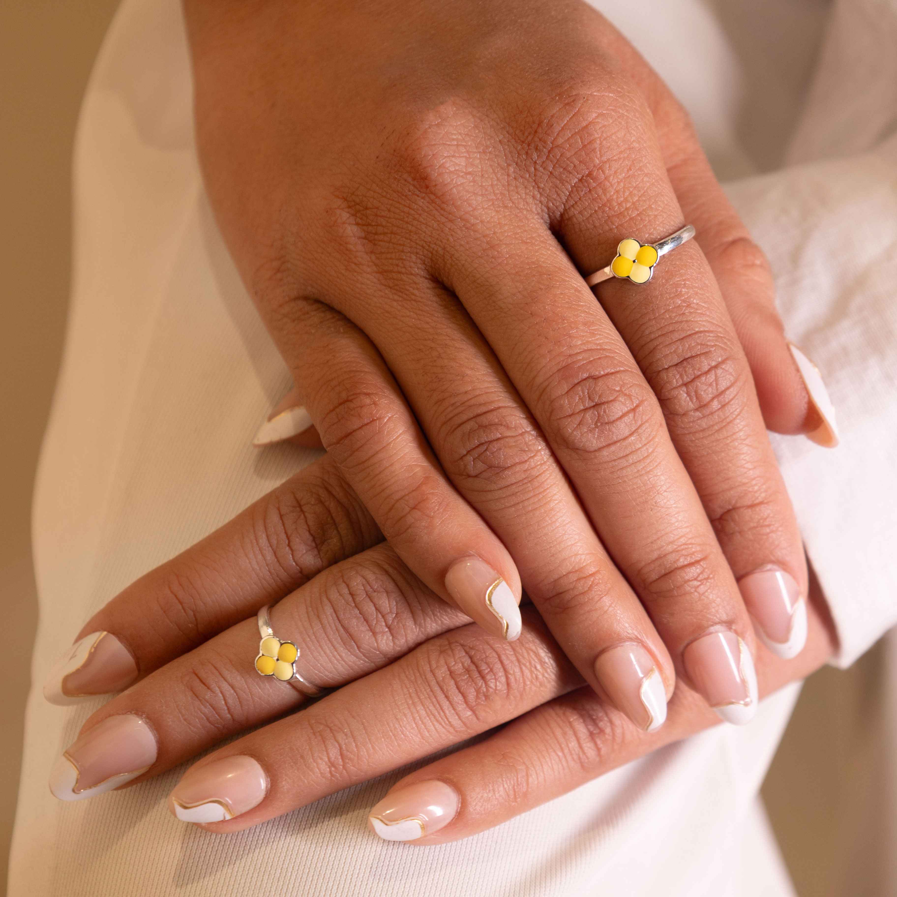 Adya Yellow Blossom Bud Toe Ring Cum Midi Ring