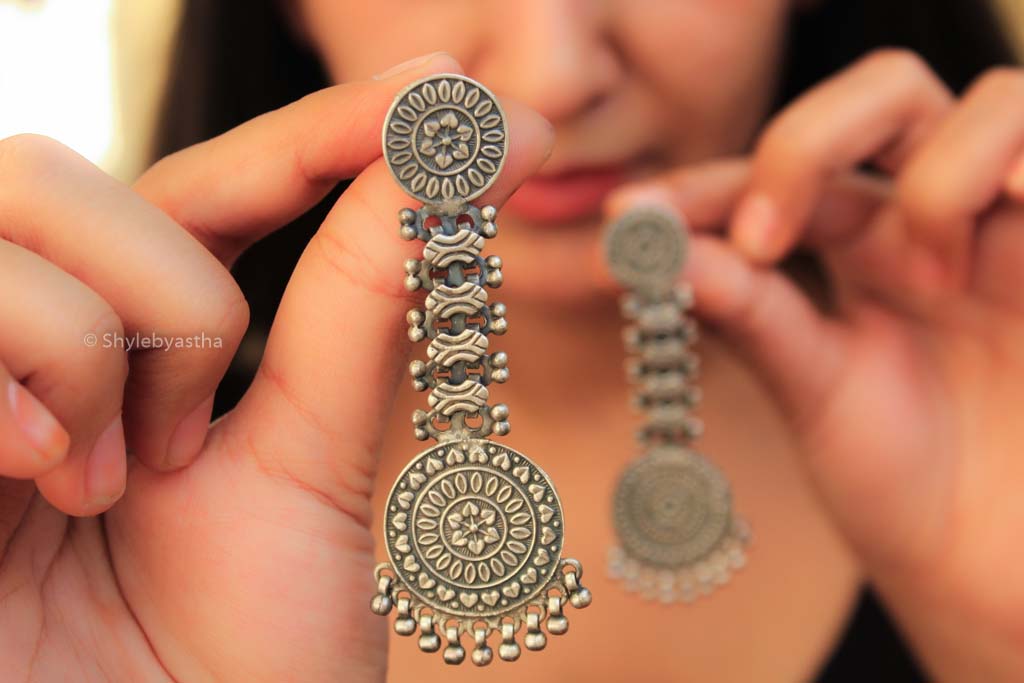 Anvaya Sequence Round Motif Earrings