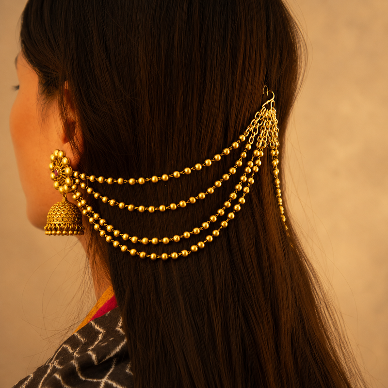 Anvaya Classic Four Layer Ball Earchain
