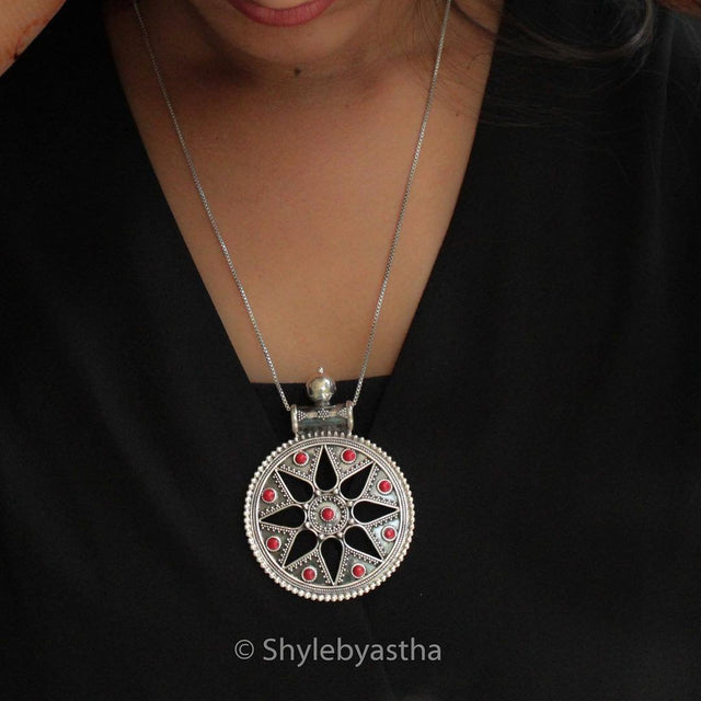 Anvaya Coral Red Chakra Pendant