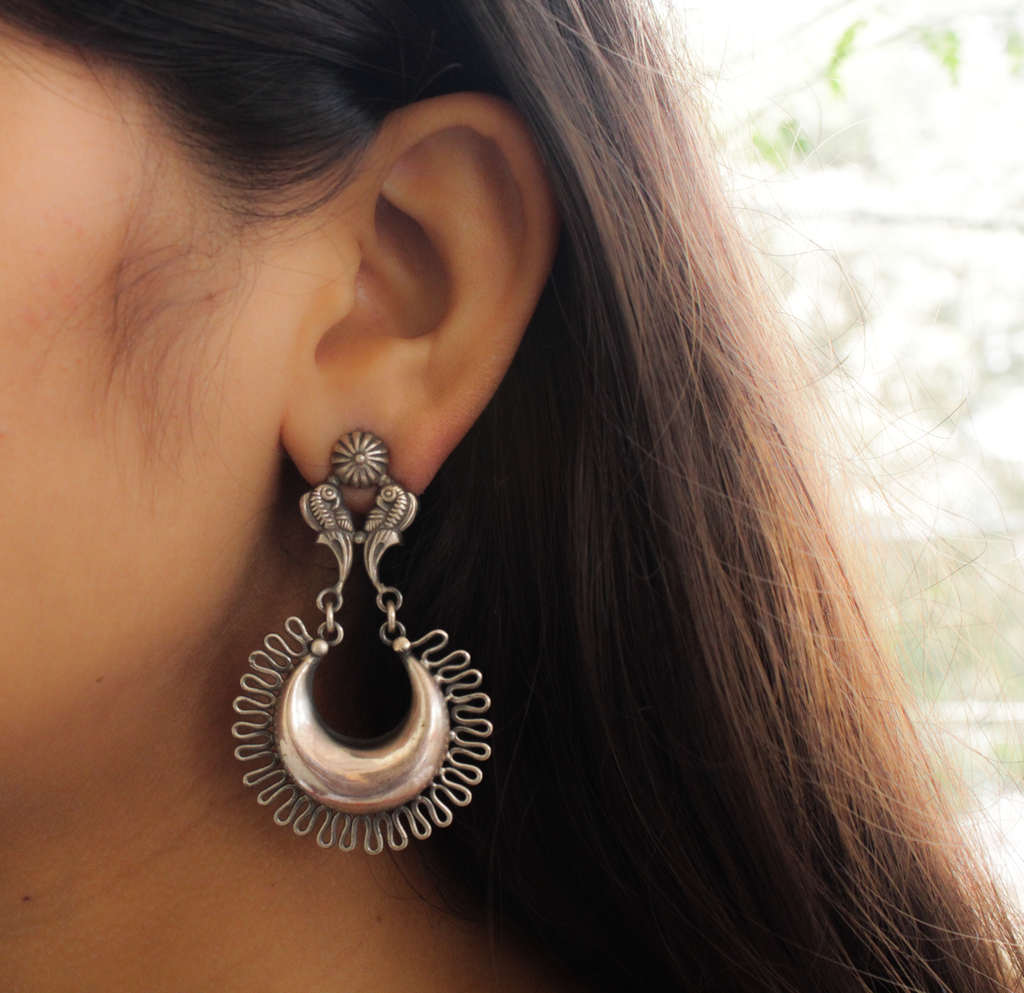 Anvaya Dual Parrot Spiked Earrings