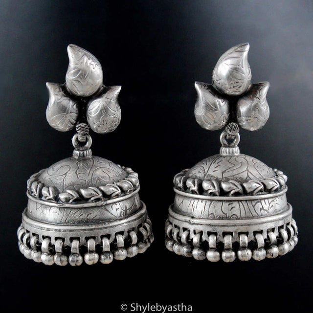 Anvaya Embossed Jhumkas