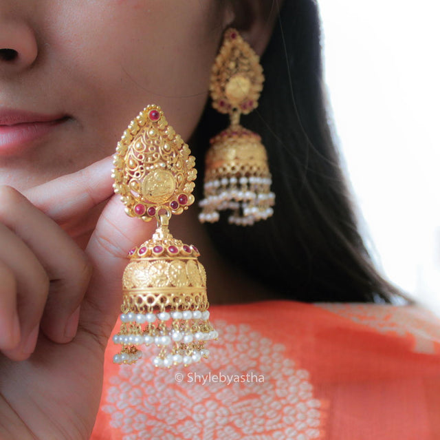 Anvaya Gold Plated Jhumkis