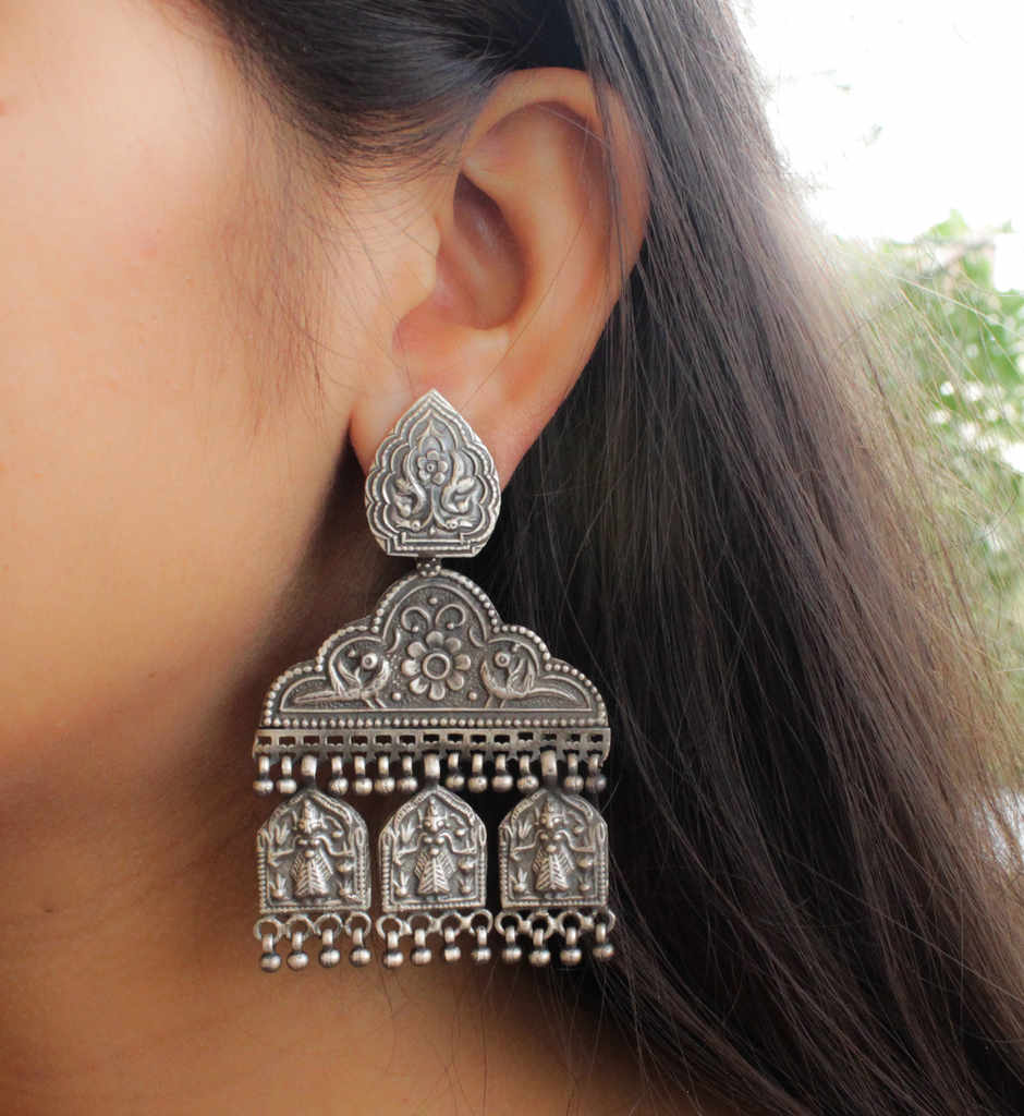 Anvaya Jaipuri Art Antique Earrings