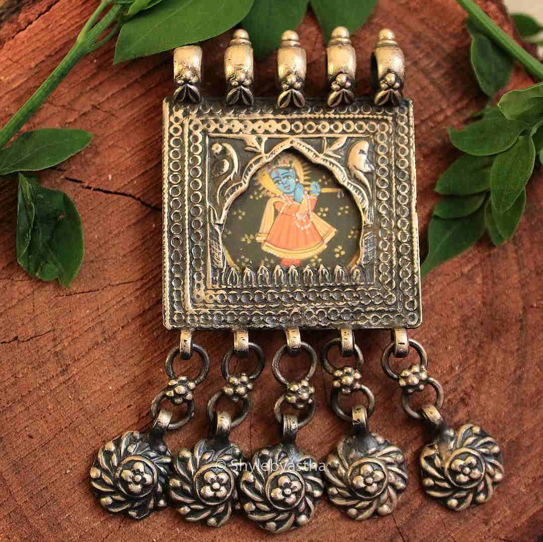 Anvaya Kanha Hand Painted Pendant
