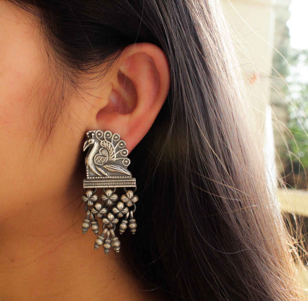 Anvaya Peacock Jali Earrings