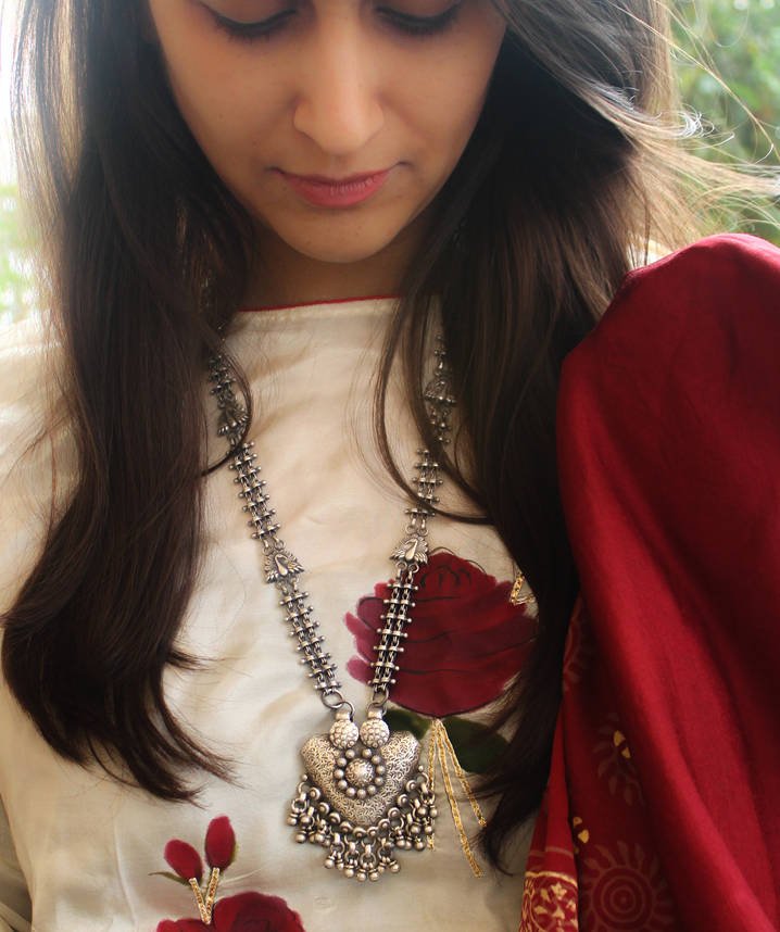 Anvaya Quirky Silver Neckpiece