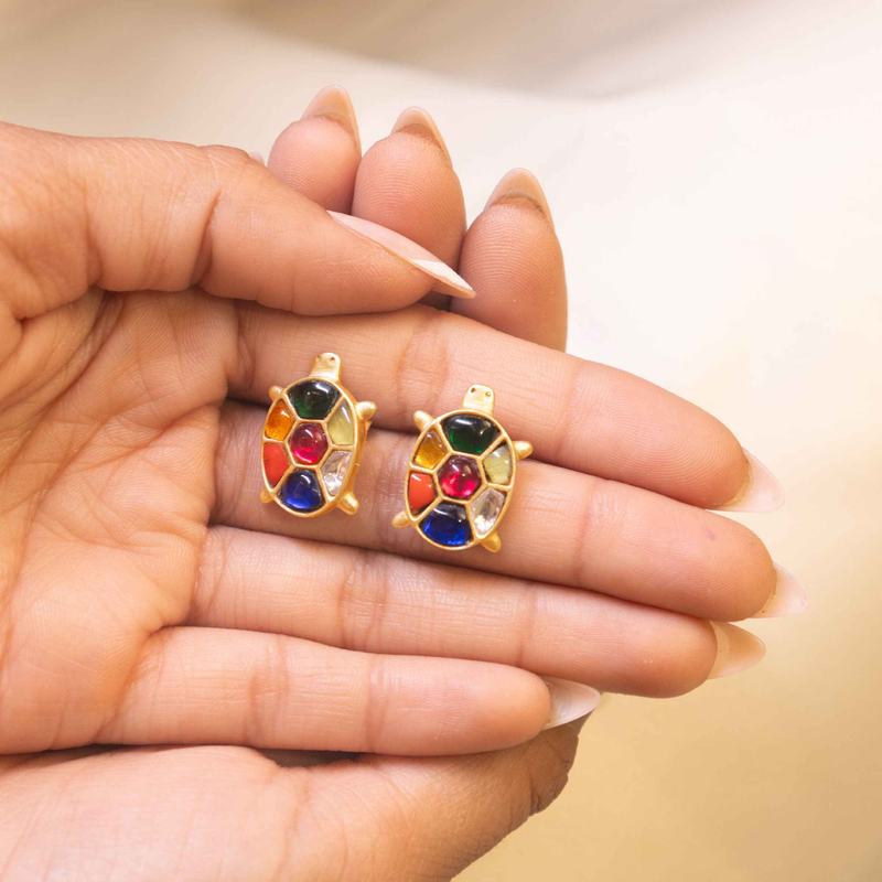 Anvaya Shaahi Tortoise Jadau Earrings