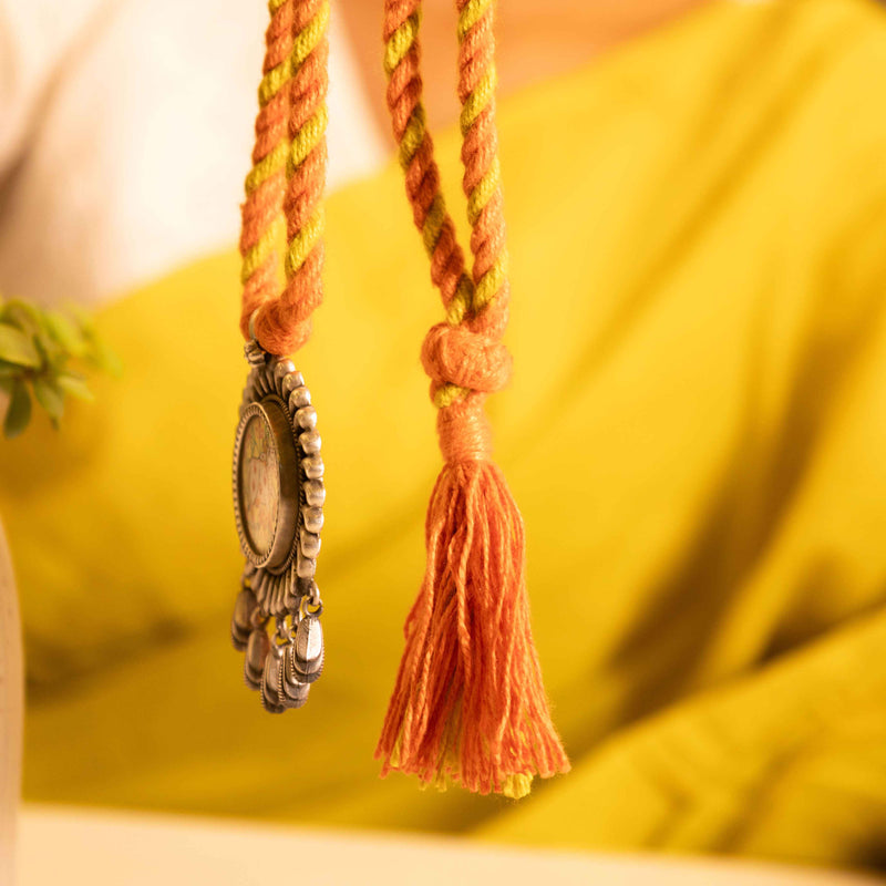 Anvaya Pichwai Handpainted Nandi Dori Necklace