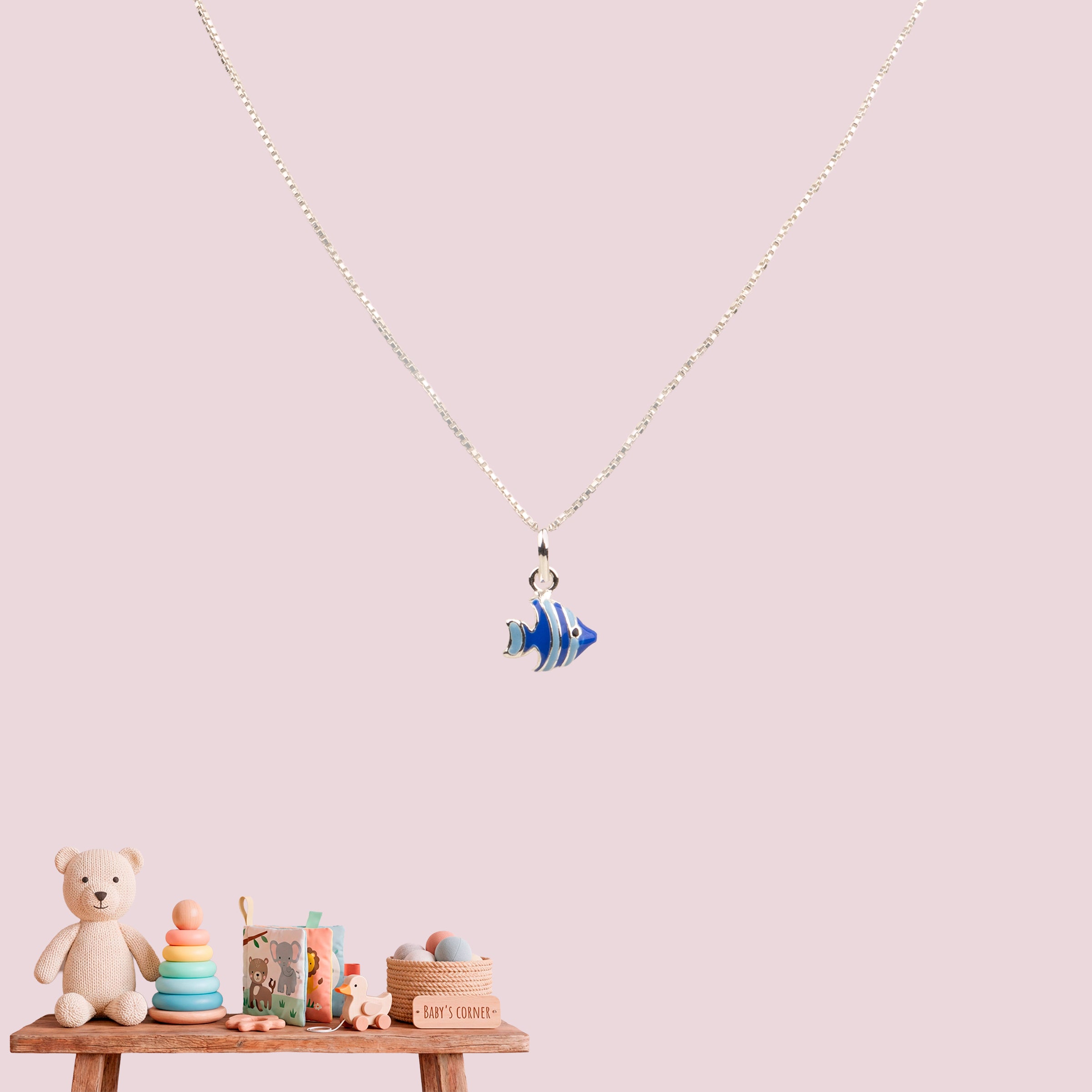 Blue Tropical Fish Necklace