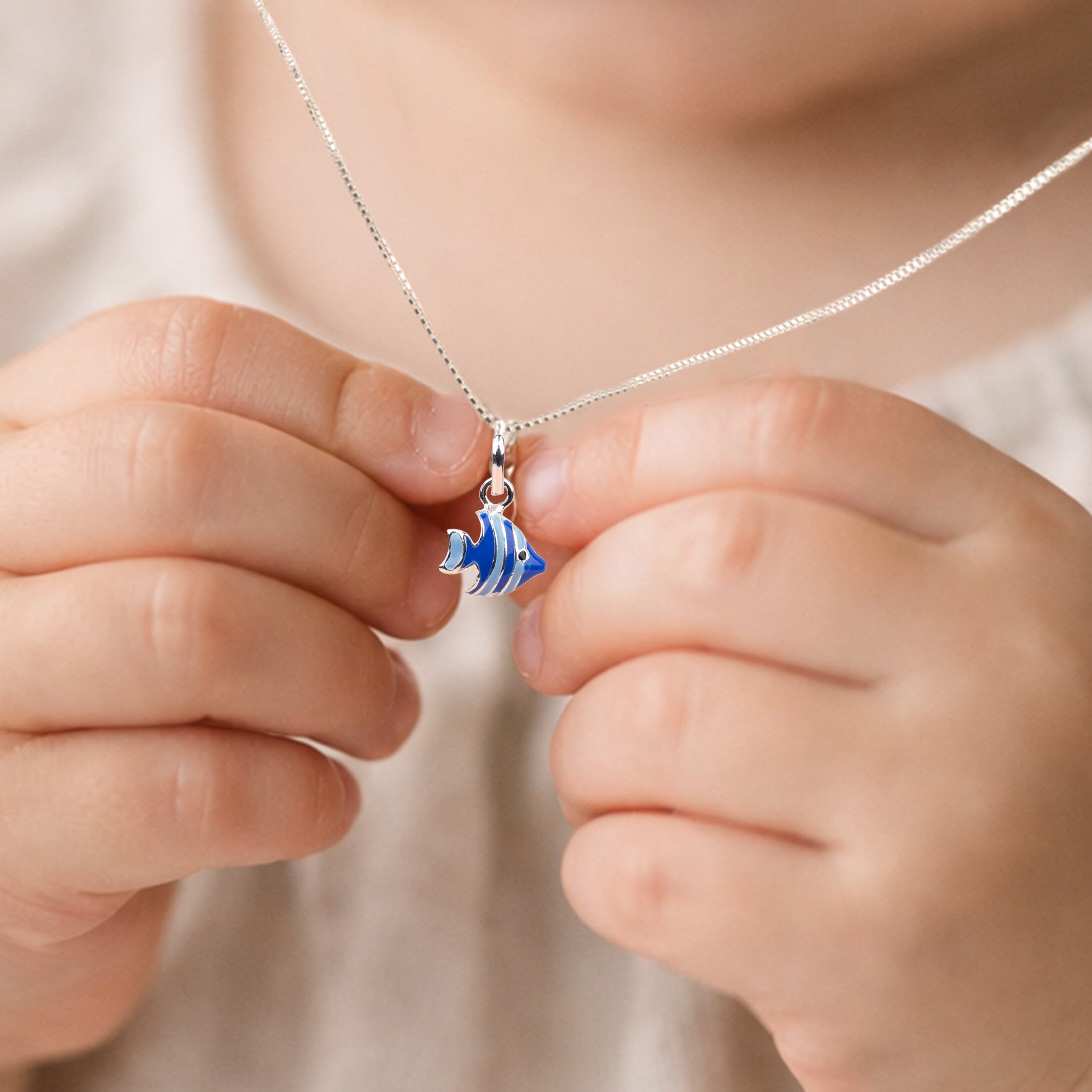 Blue Tropical Fish Necklace