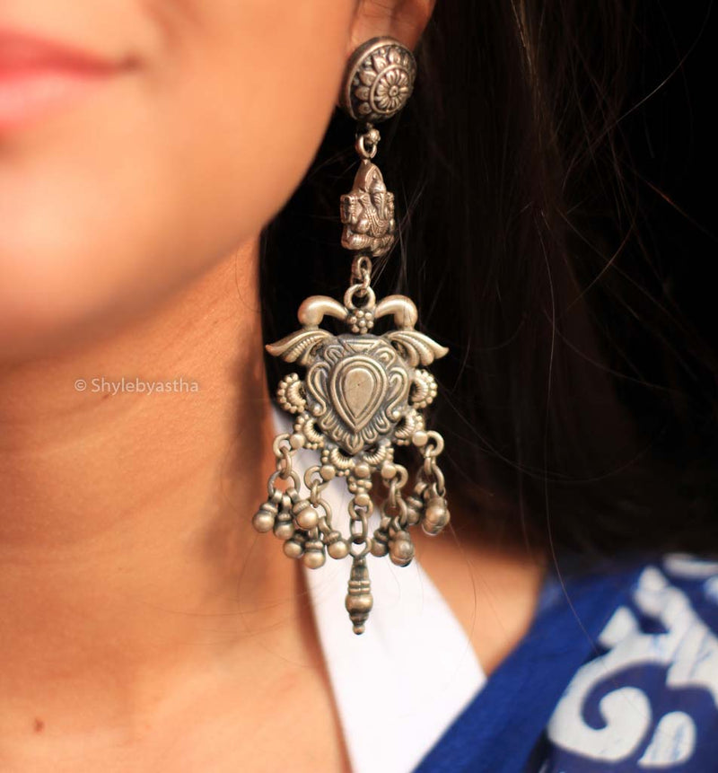 Dulari Ghughri Layered Ganesha Earrings