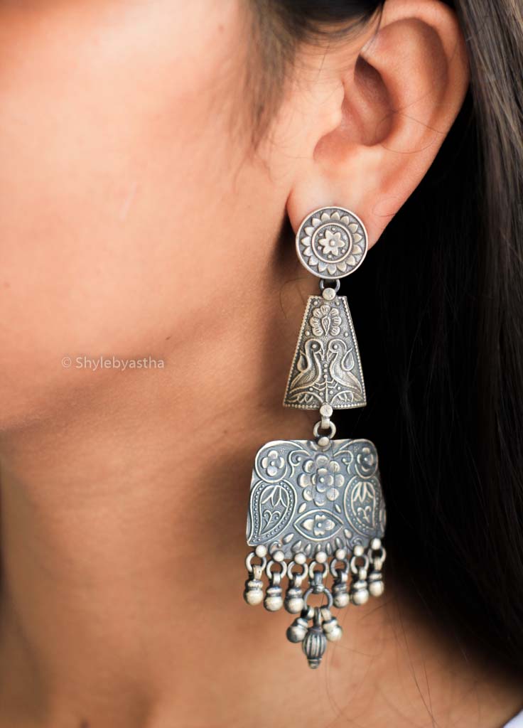 Mizoya Triple Layer Flower art Earrings