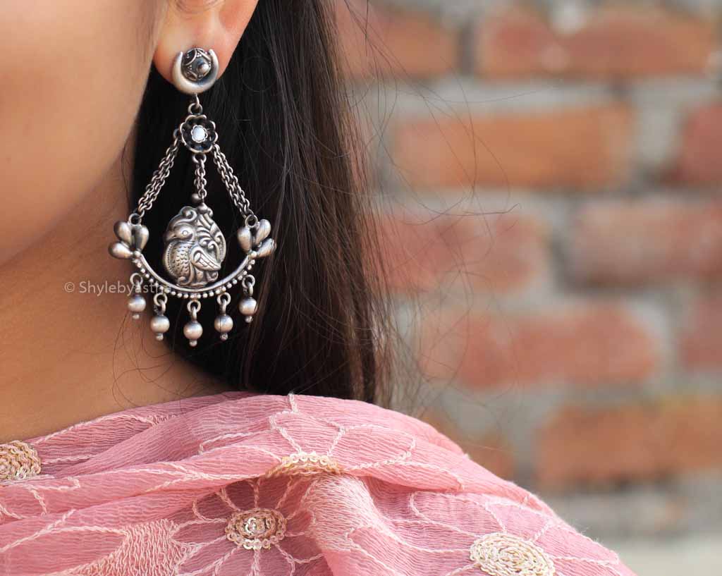 Dulari Peacock Ghugri Earrings