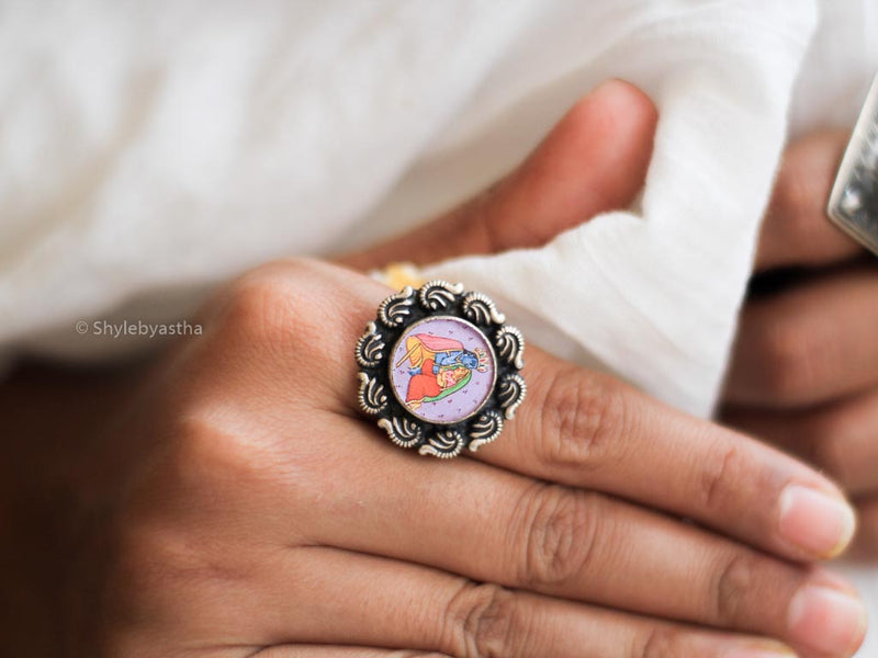 Tattva Radhakrishna Handpainted Ring