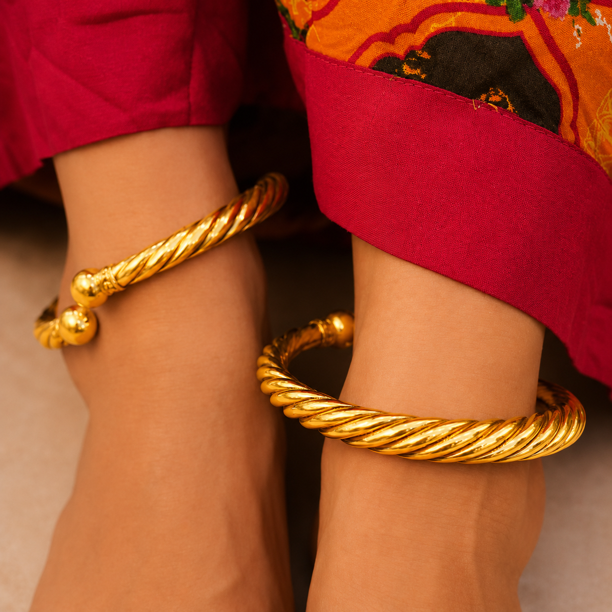 Anvaya Intricate Spiral Ankle Kada