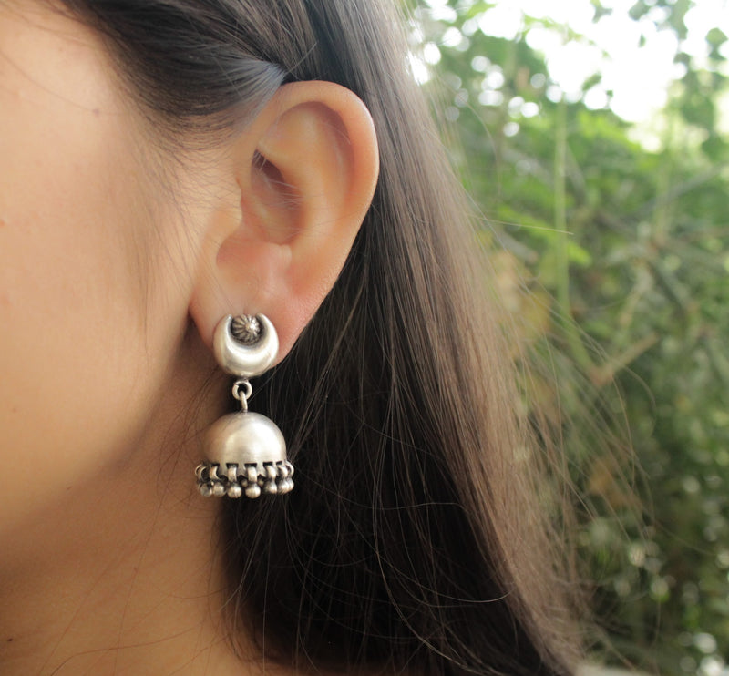 Dulari Crescent Moon Matte Finished Jhumki