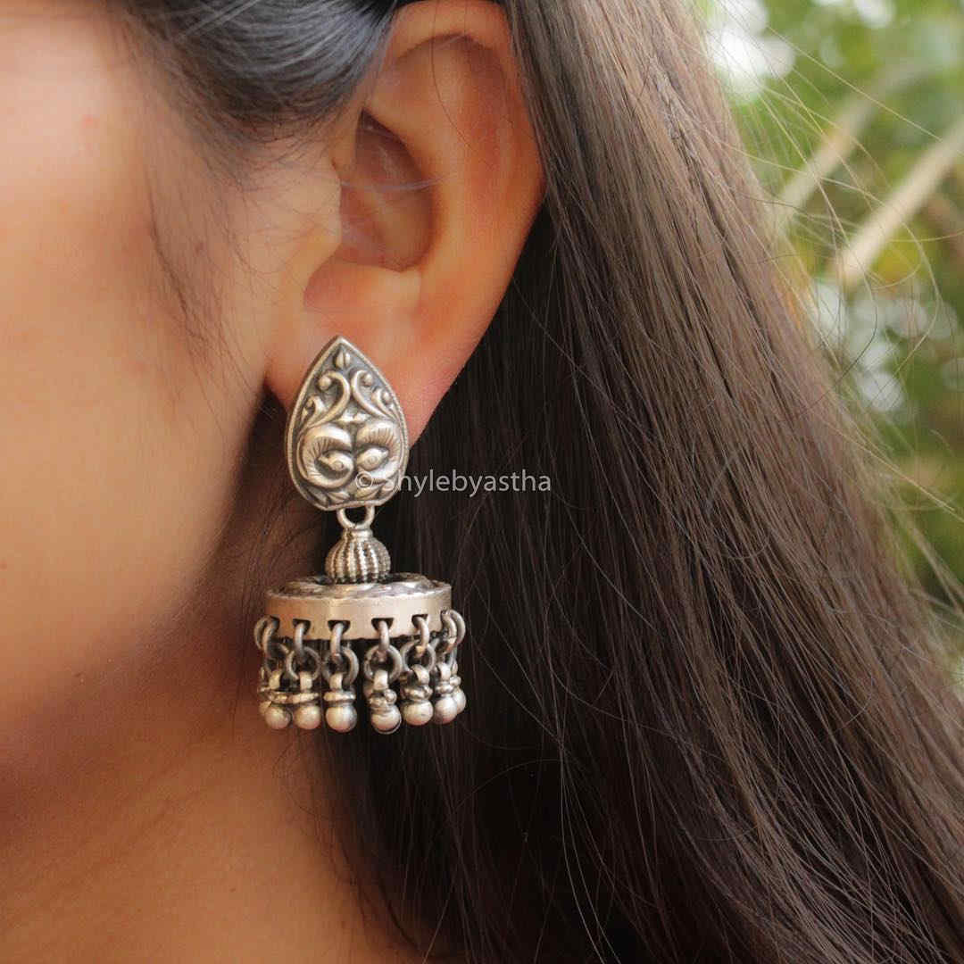 Dulari Dual Peacock Jaipuri Art Jhumki