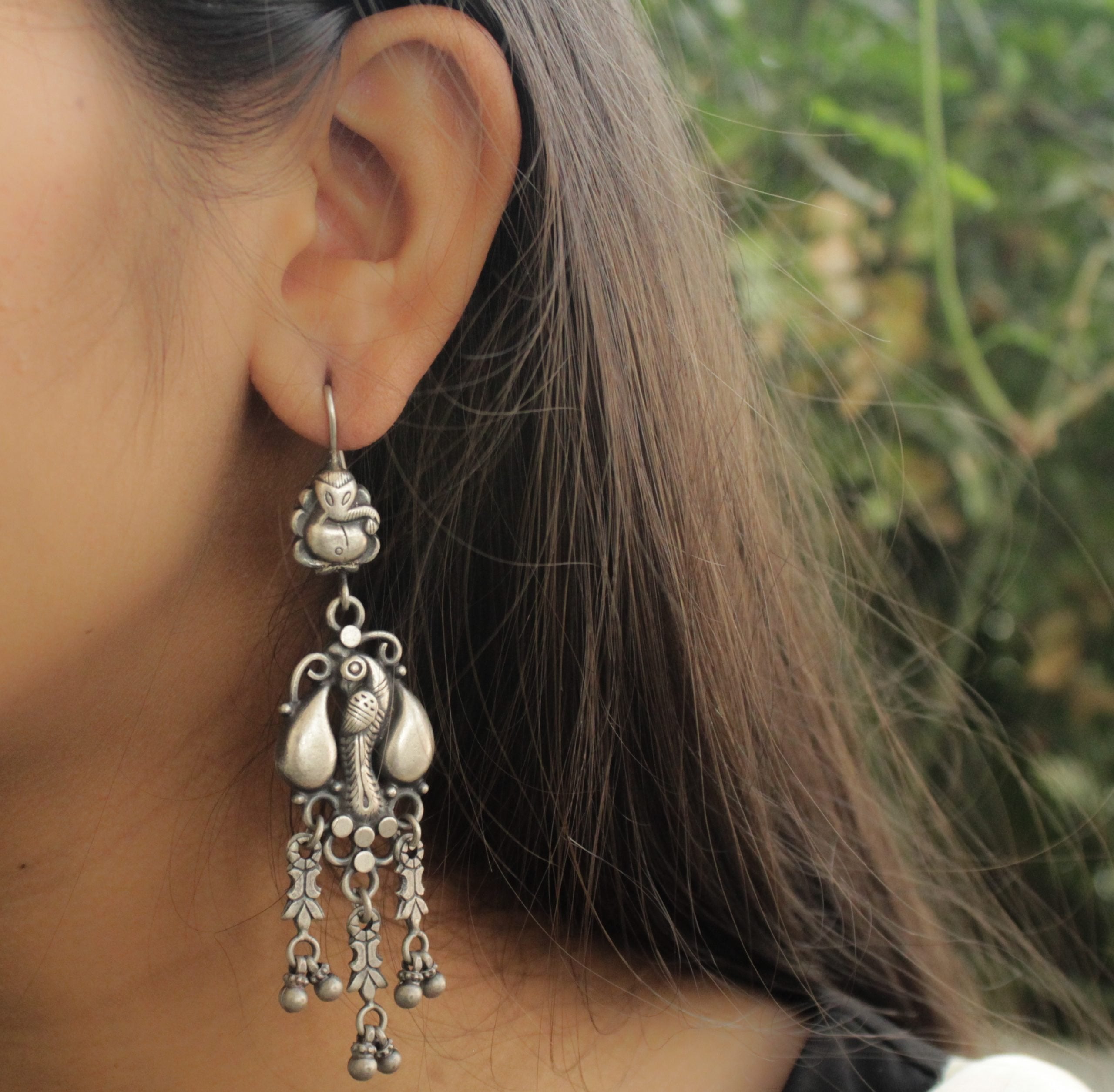 Dulari Fish Hook Embossed Earring