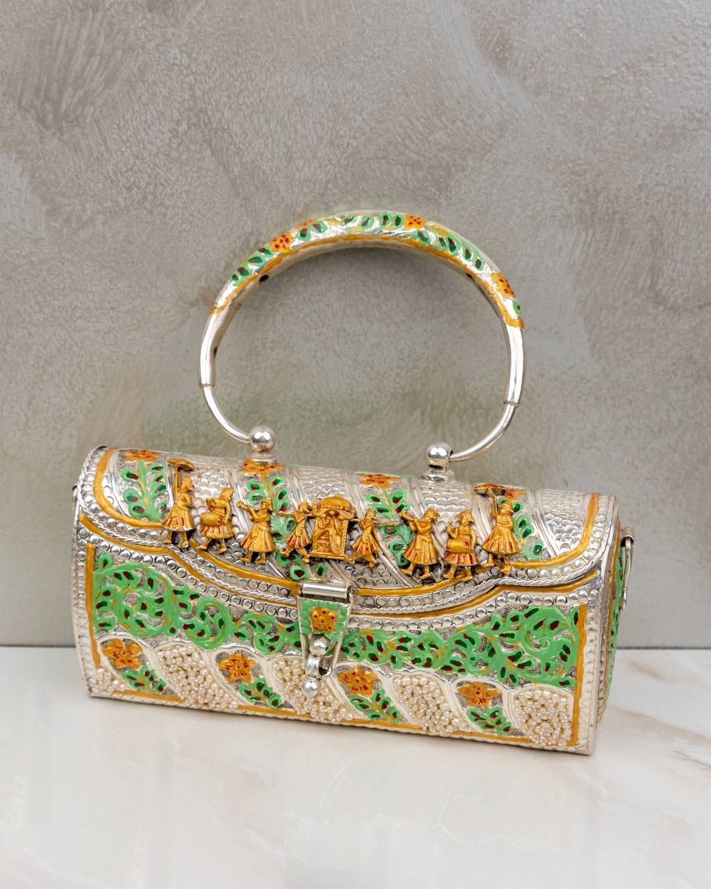 Dulari Shaahi Baarat Meenakari Chitai Statement Purse