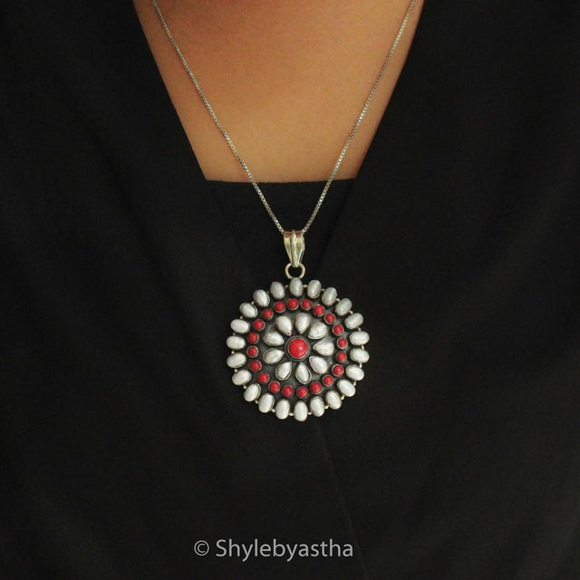 Essence Pearl Coral Pendant