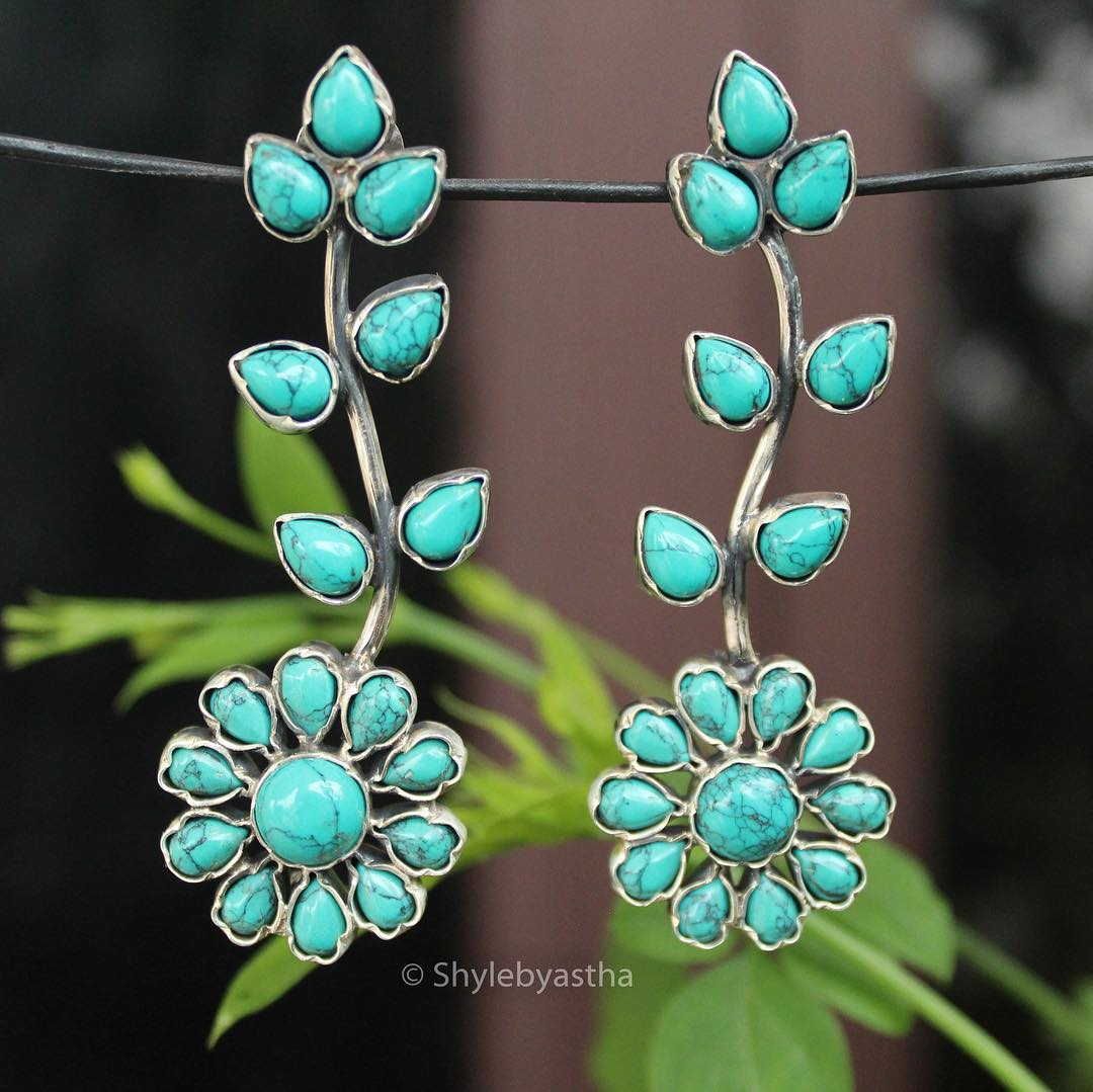 Essence Turquoise Petal Earrings