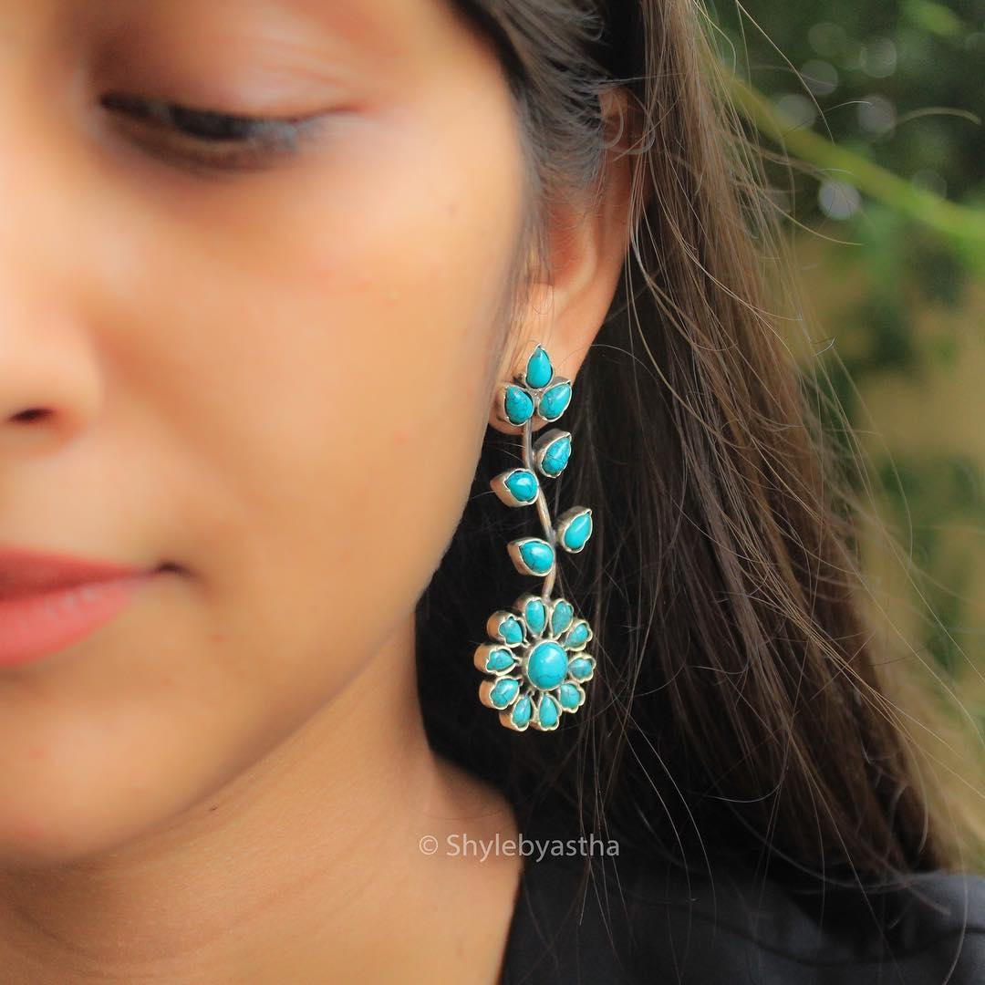 Essence Turquoise Petal Earrings