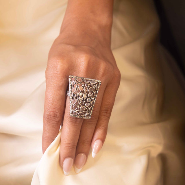 Essence Scintillating Ornate Statement Ring