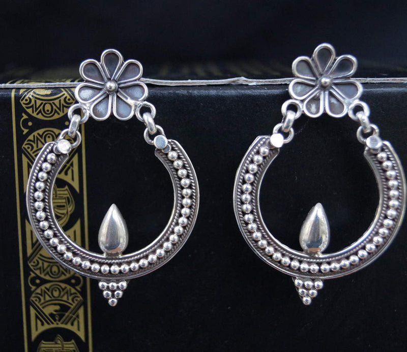 Flower Motif Silver Studs (1)