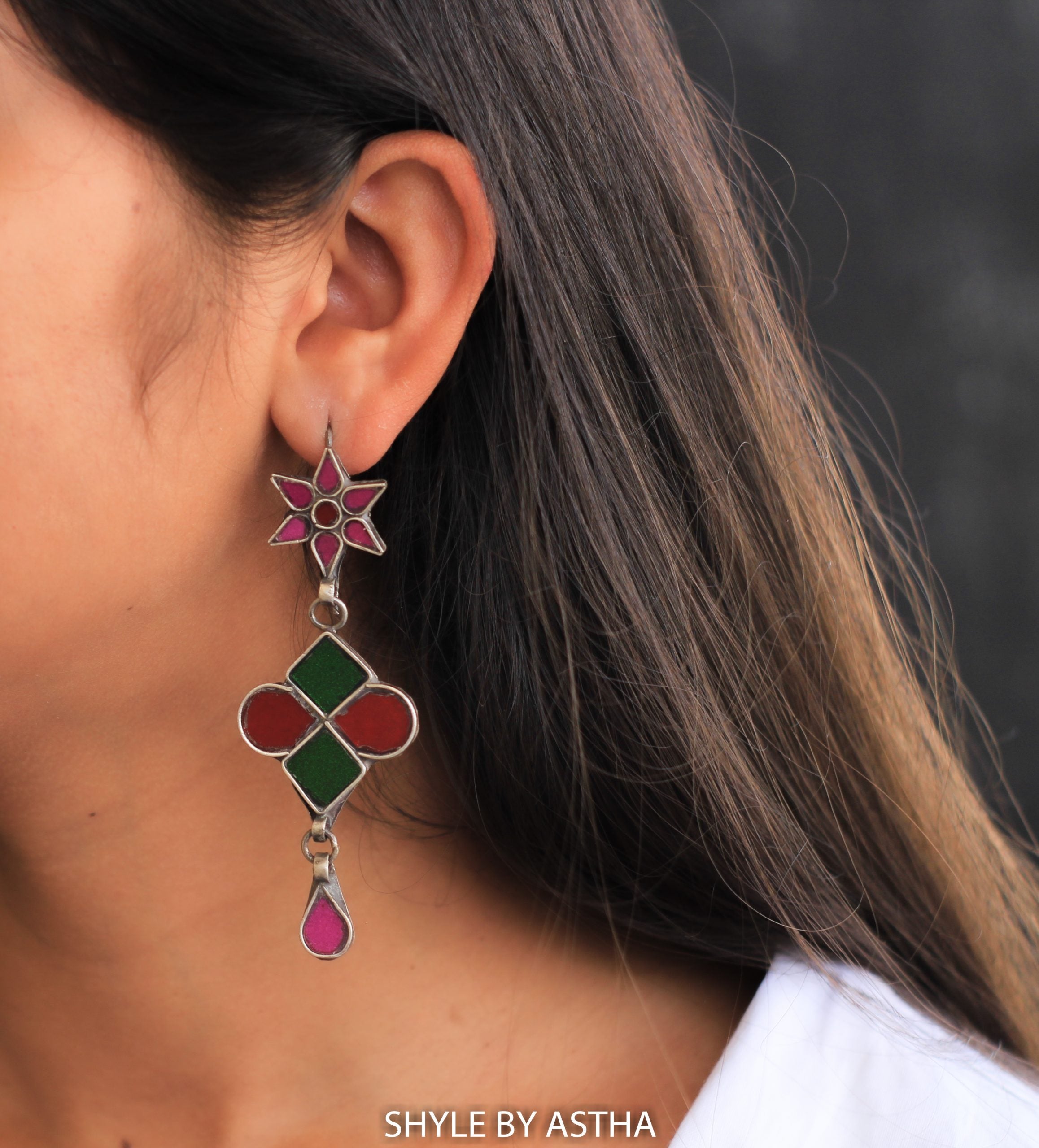 Dulari Glass Painted Earrings