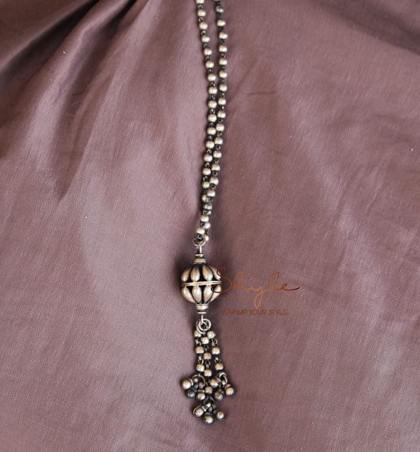 Mizoya Ball Drop Embossed Versatile Necklace