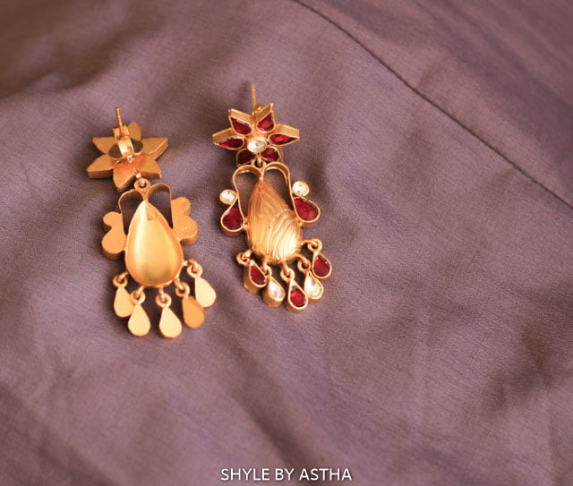 Tattva Flower Motif Kundan Earrings