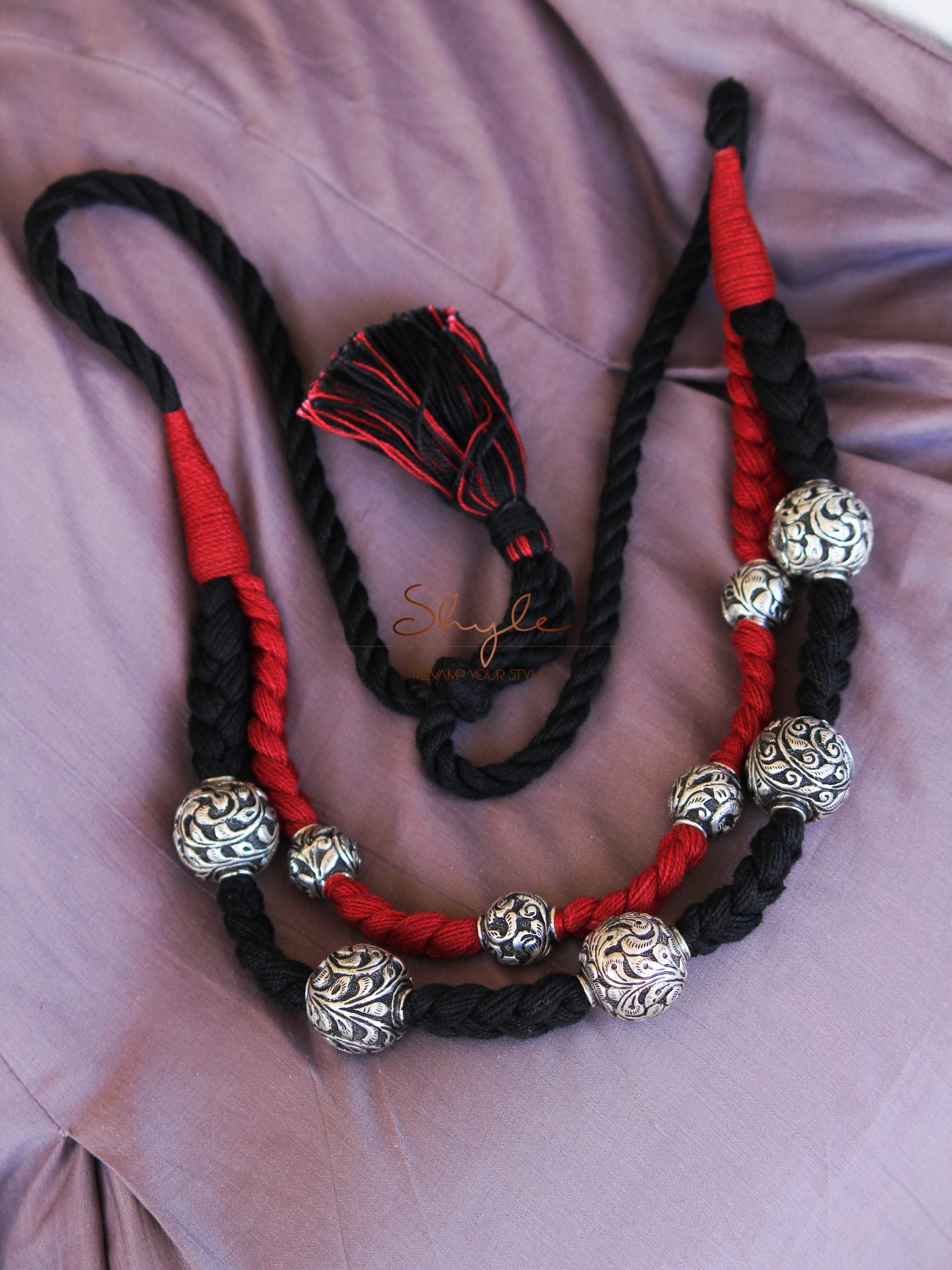 Tattva Classic Braided Chitai Ball Necklace