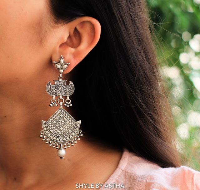 Anvaya Intricate Layered Drop Earrings
