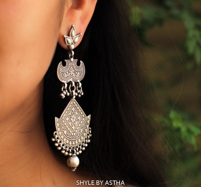 Anvaya Intricate Layered Drop Earrings