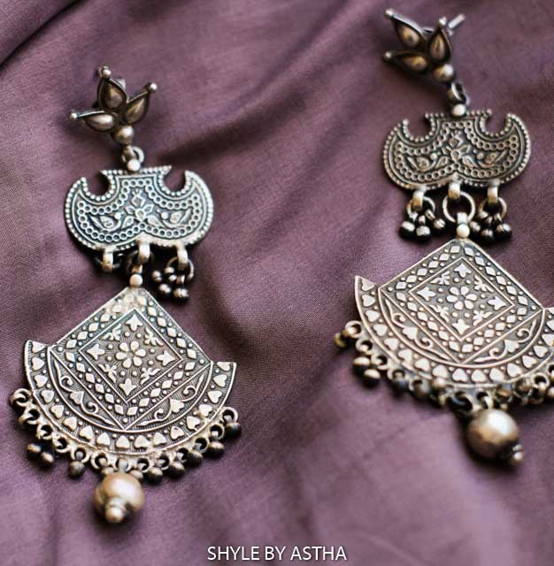 Anvaya Intricate Layered Drop Earrings