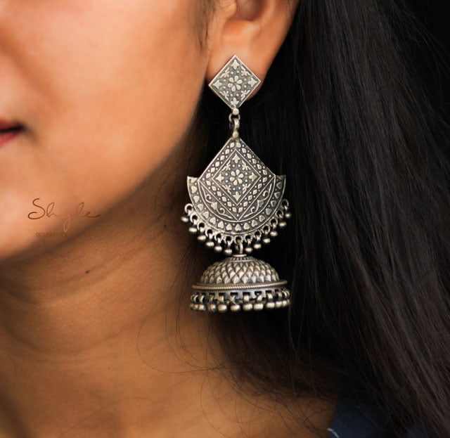 Anvaya Intricate Layered Textured Jhumka