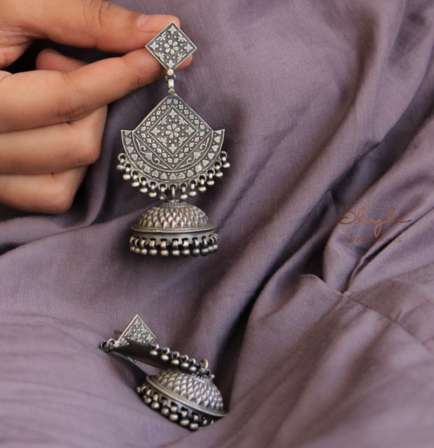 Anvaya Intricate Layered Textured Jhumka