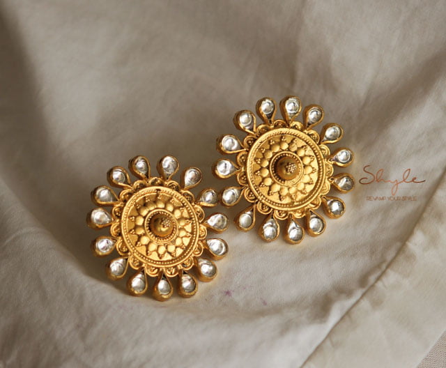 Tattva Gold Plated Kundan Flora Earrings