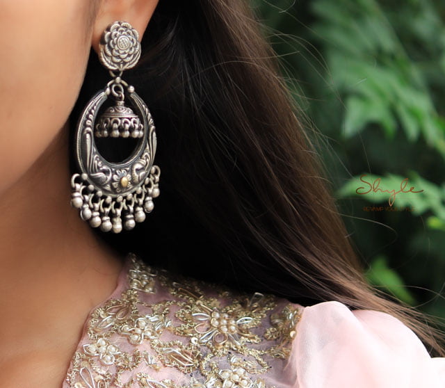Dulari Intricate Chandbali Jhumki