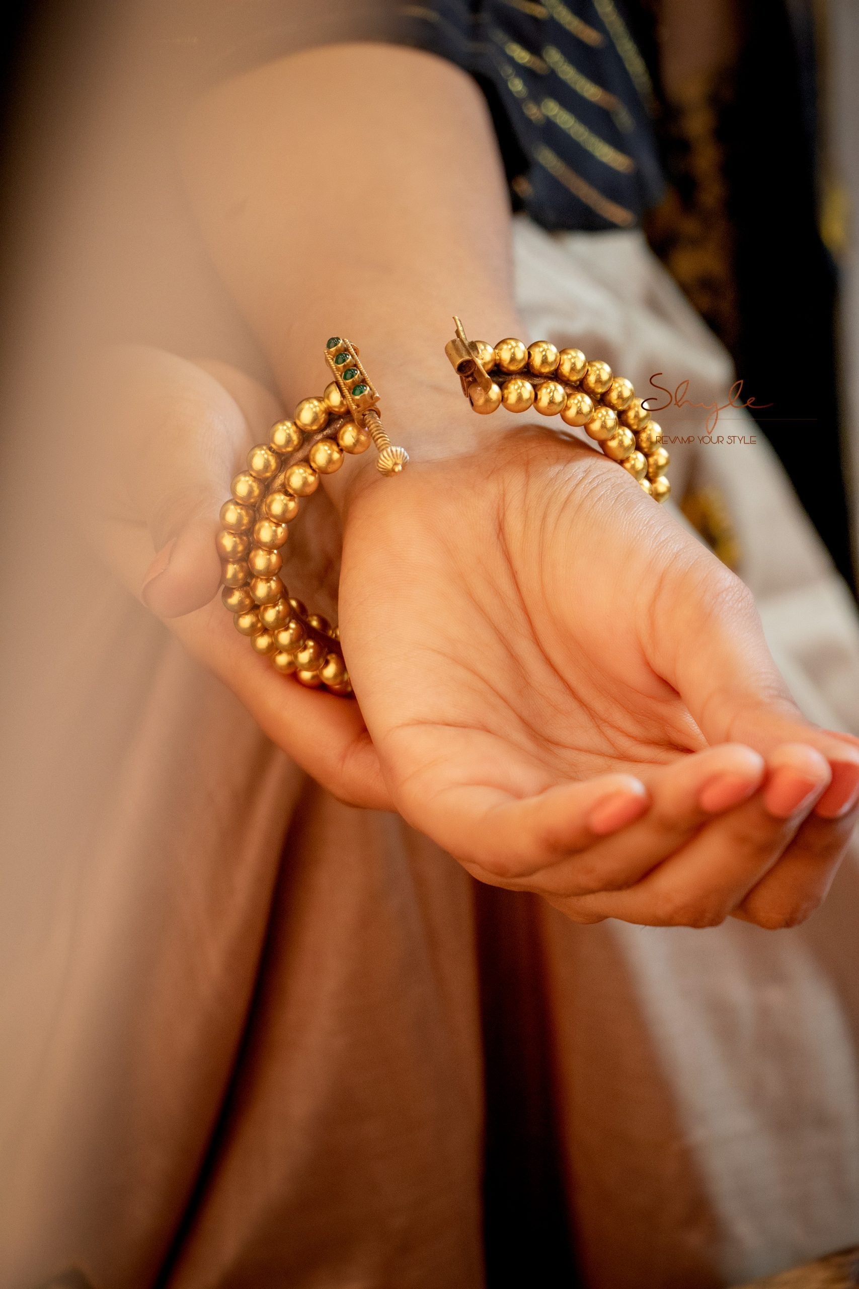 Tattva Ball Cluster Gold Classic Kada