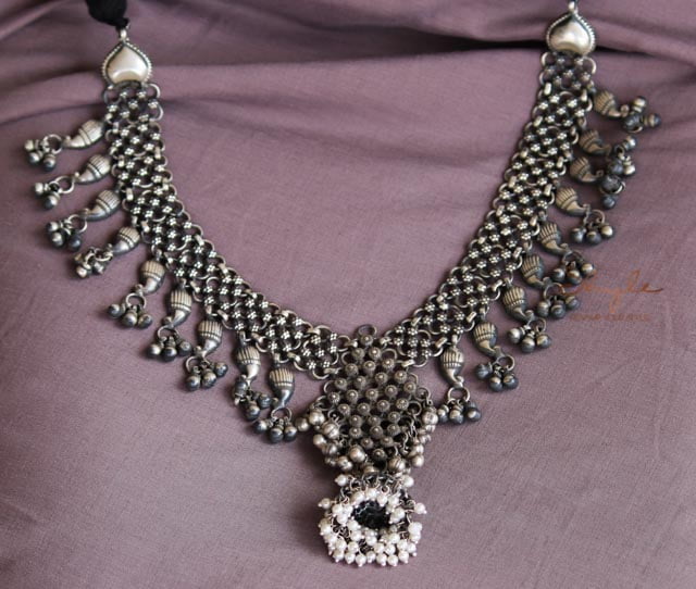Tattva Intricate Jali Ghughri Necklace