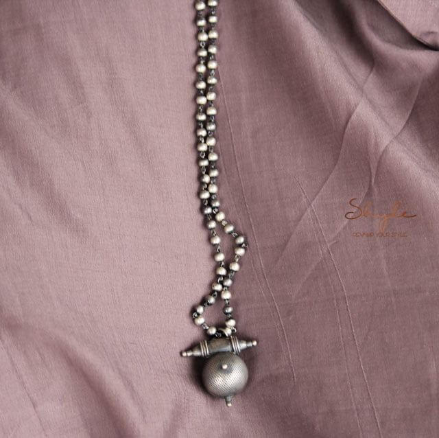Adya Textured Drop Ball Chain Necklace