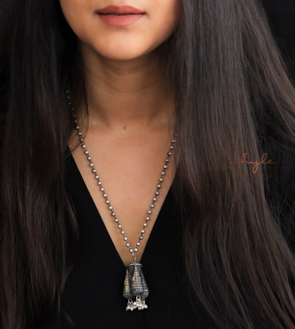 Tattva Intricate Three Dimensional Cone Ball Chain Necklace